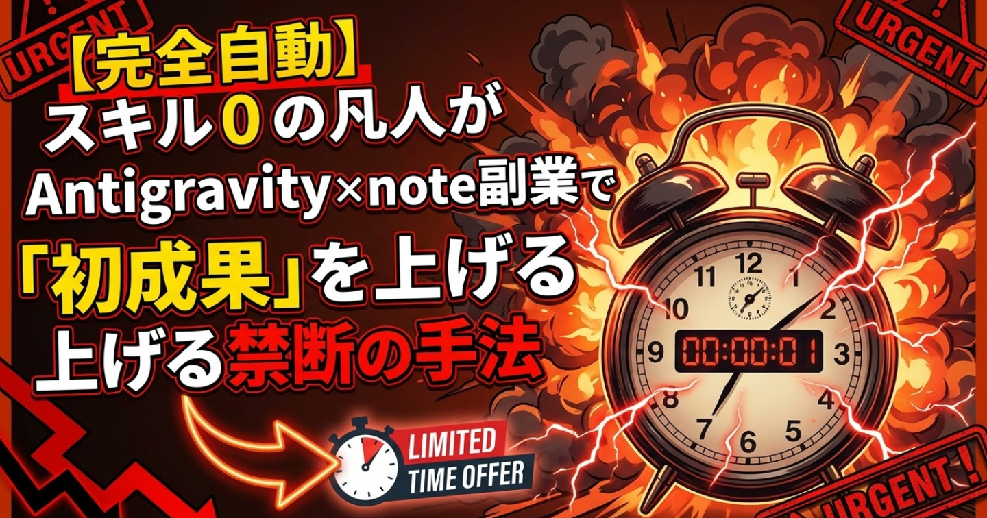 【完全自動】スキル０の凡人がAntigravity×note副業で「初成果」を上げる禁断の手法