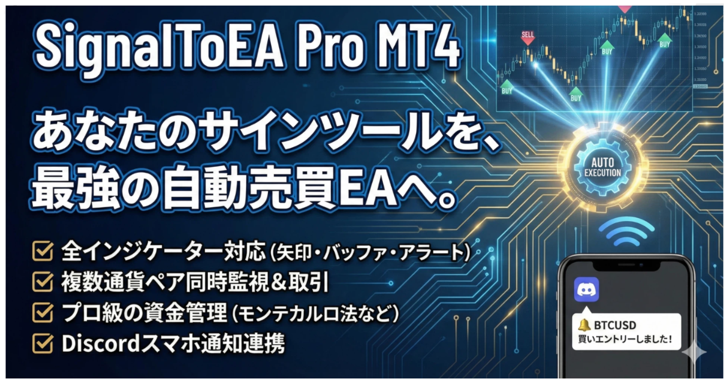 SignalToEA Pro MT4 ── サインインジケーターを「完全自動売買」に変えるEA