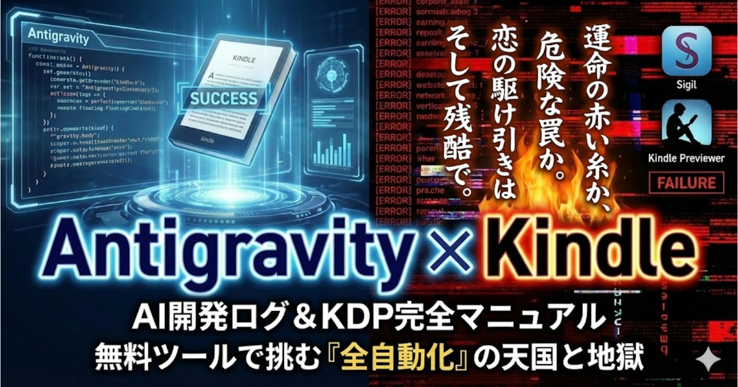 【保存版】Antigravityと無料ツールで挑むKindle出版「全自動化」の天国と地獄｜AI開発ログ＆KDP完全マニュアル