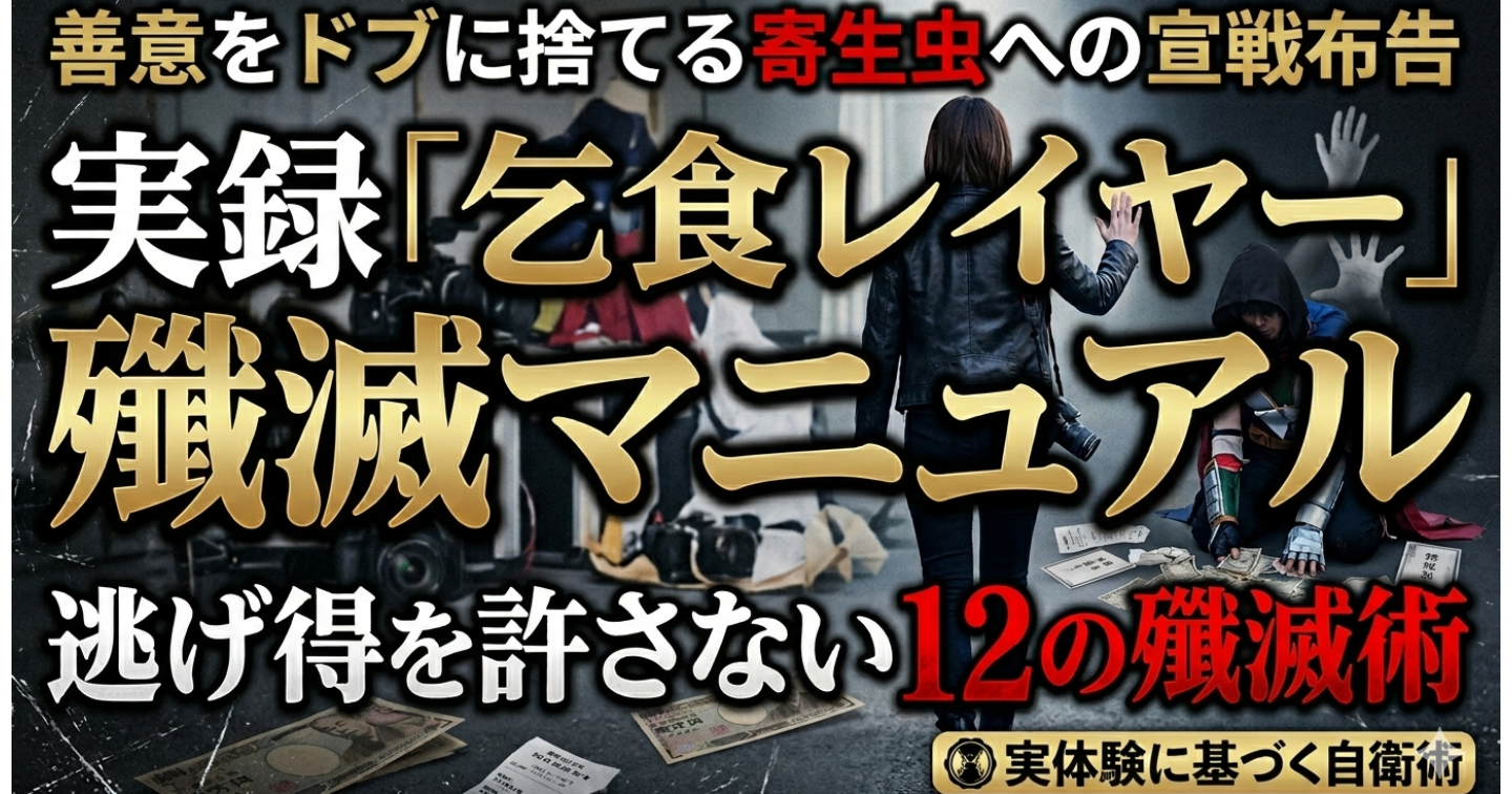 実録「乞食レイヤー」の卑劣な手口。私の善意をドブに捨て、身内の不幸を免罪符に踏み倒しを繰り返す寄生虫への殲滅マニュアル