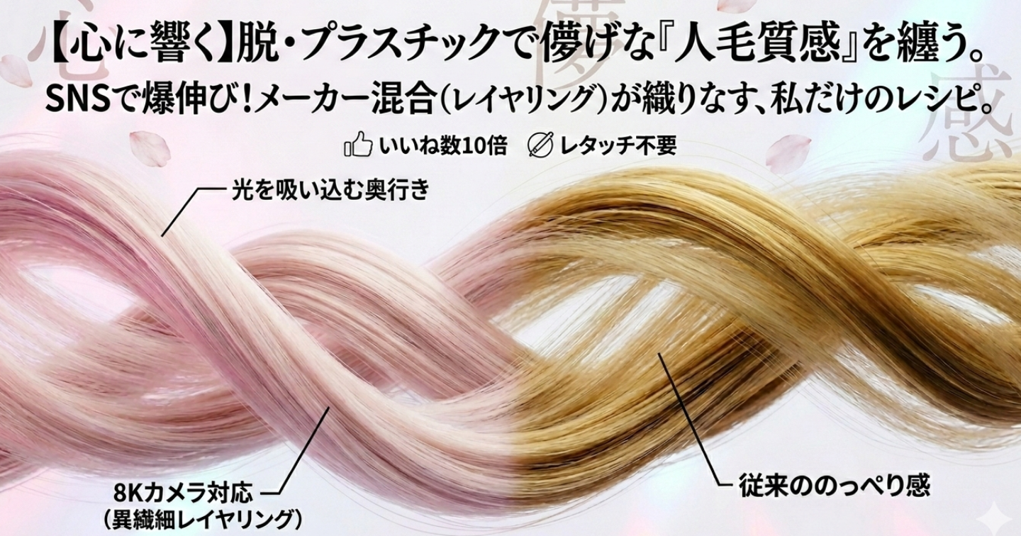 【脱・プラスチック感】2.5次元の「奥行き」を再現する。ウィッグ質感再構築マニュアル｜異繊細ファイバー・レイヤリング術