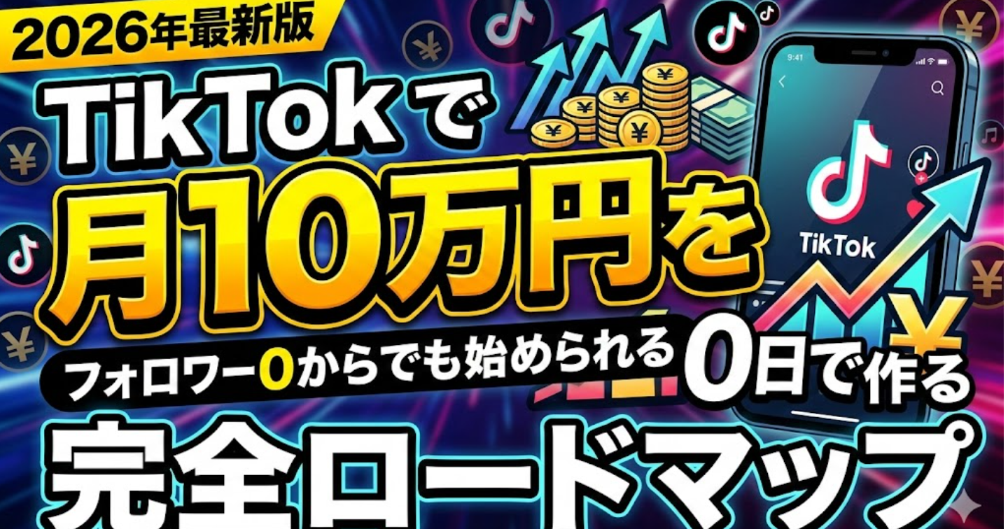 2026年版｜TikTok収益化の正解。フォロワー0から90日で月10万を「仕組み」で稼ぐ完全ロードマップ