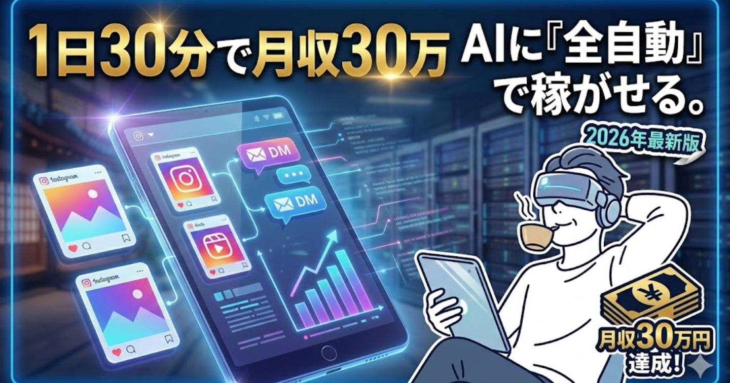 2026年最新版｜フォロワー1,000人で月30万を自動化する「AI×インスタ」完全攻略ロードマップ