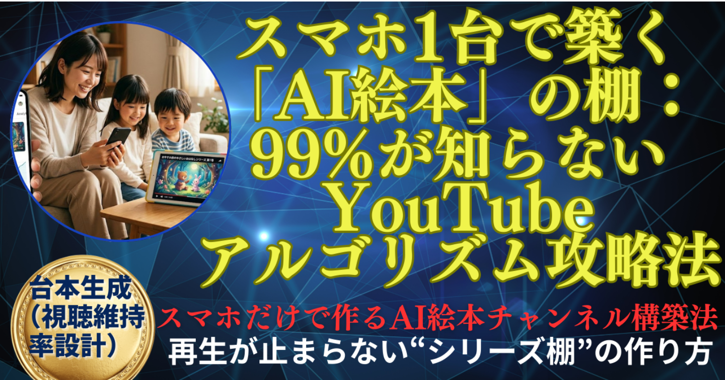 スマホ1台で築く「AI絵本」の棚：99%が知らないYouTubeアルゴリズム攻略法