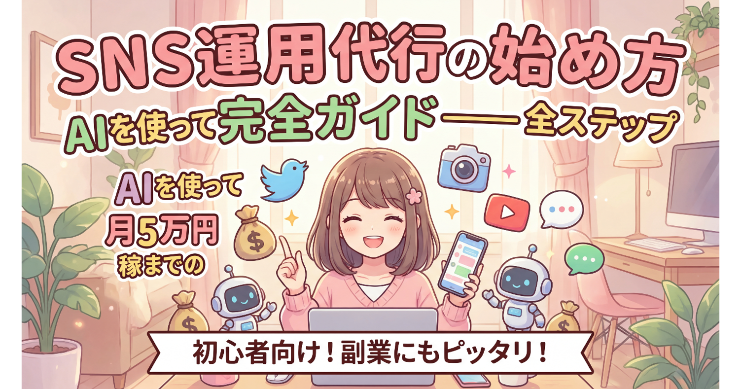 SNS運用代行の始め方完全ガイド——AIを使って月5万円稼ぐまでの全ステップ