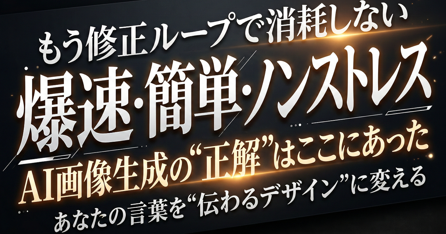 選ぶだけ。 爆速・簡単・ノンストレスのAI画像生成革命