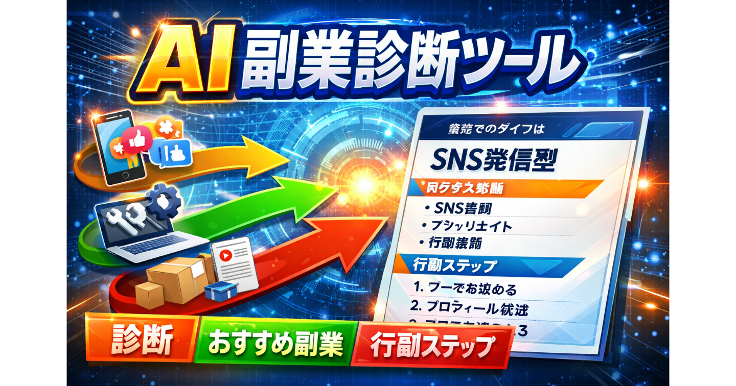 7問でわかるAI副業診断ツール｜向いている副業と行動ステップがわかる