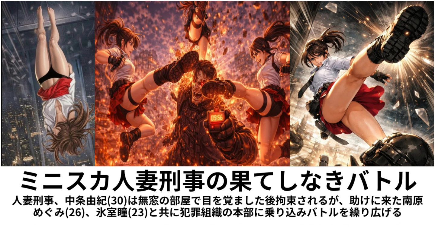 ミニスカ人妻刑事、中条由紀(30)の果てしなきバトル（漫画、39ページ）