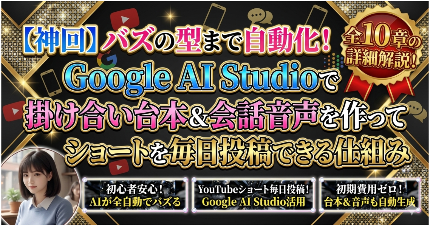 【神回】バズの型まで自動化！Google AI Studioで掛け合い台本＆会話音声を作ってショートを毎日投稿できる仕組み