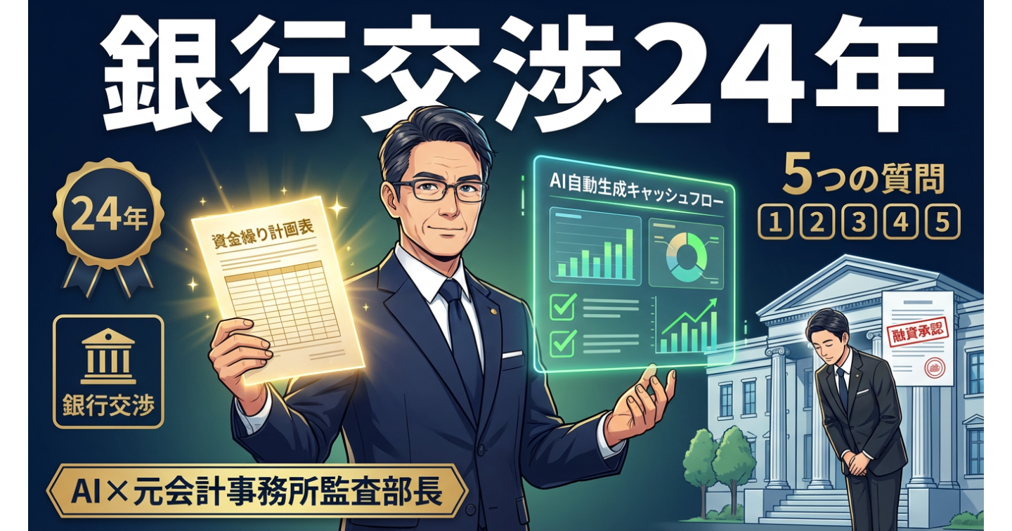 【銀行交渉24年の極意】5つの質問で「融資を勝ち取る資金繰り計画表」が完成する自動作成キット｜AI×元会計事務所監査部長の知恵