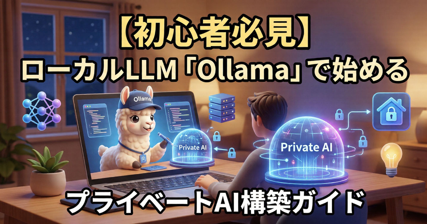 【初心者必見】ローカルLLM『Ollama』で始めるプライベートAI構築ガイド