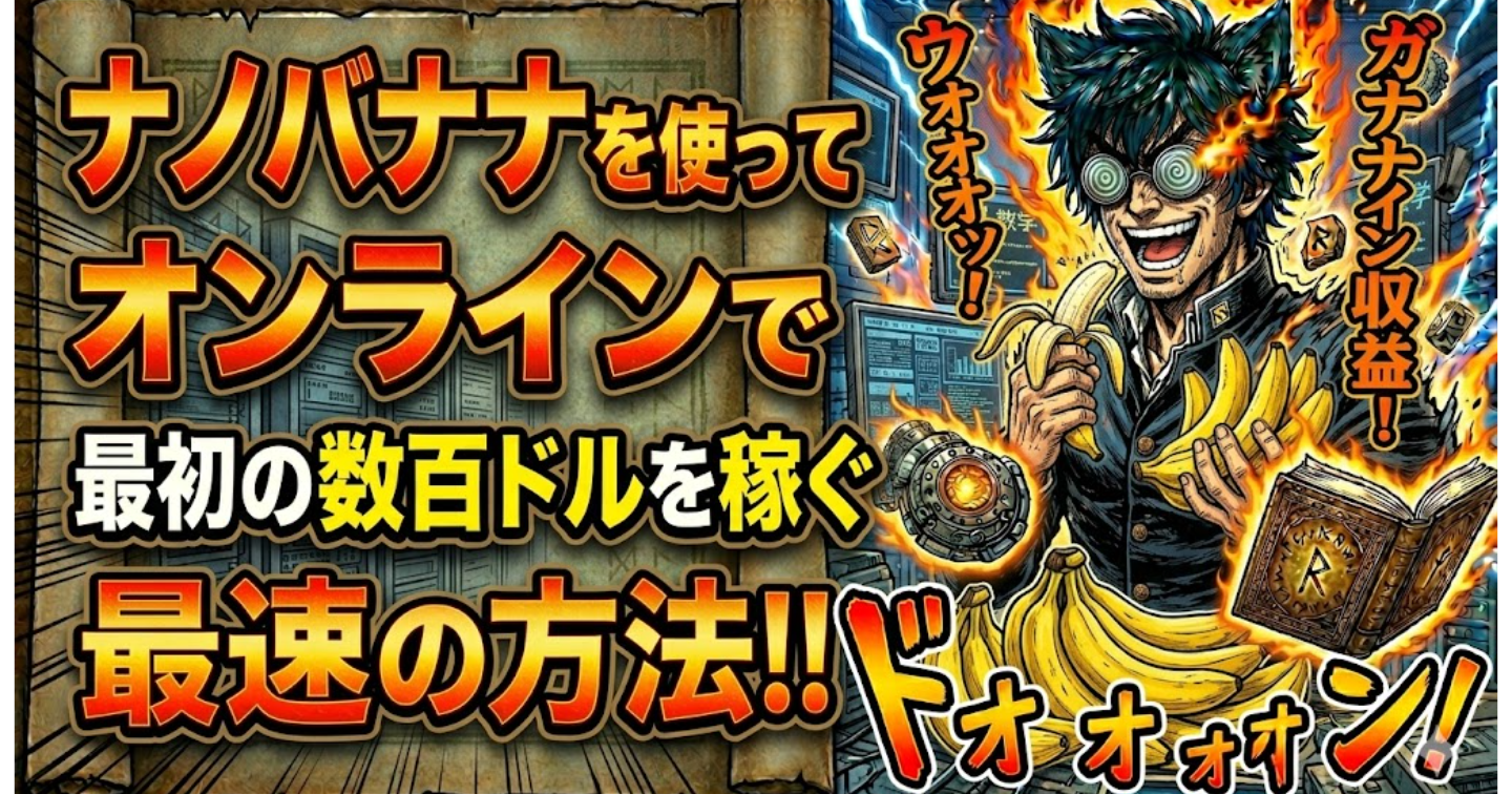 📌ナノバナナを使ってオンラインで最初の数百ドルを稼ぐ最速の方法