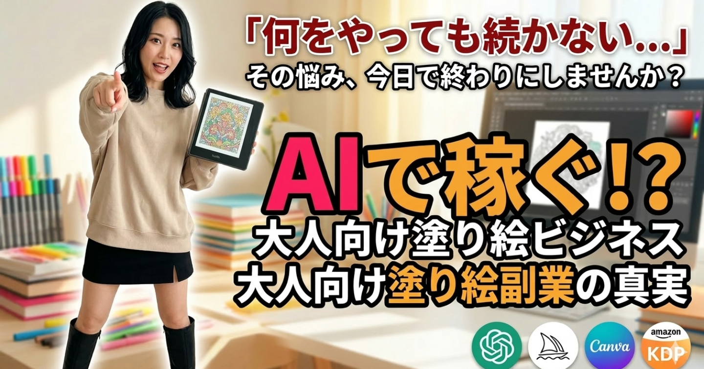 AI塗り絵で見つけた「商品」ではなく「仕組み」を売る極意。SNS×Kindle自動収益化の全戦略