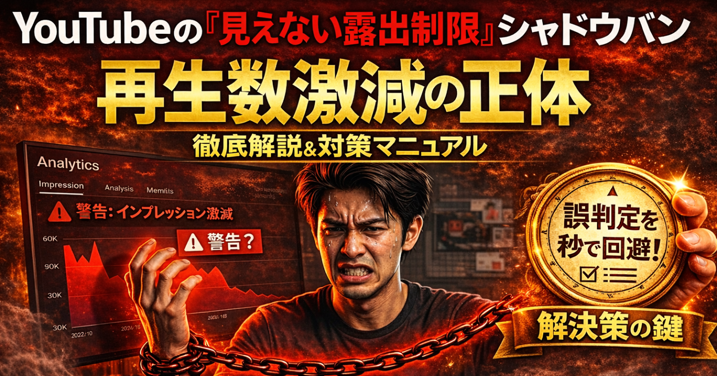 【2026年】YouTubeの"見えない露出制限"──シャドウバンによるインプレッション激減の正体と、誤判定で時間を溶かさないための切り分け