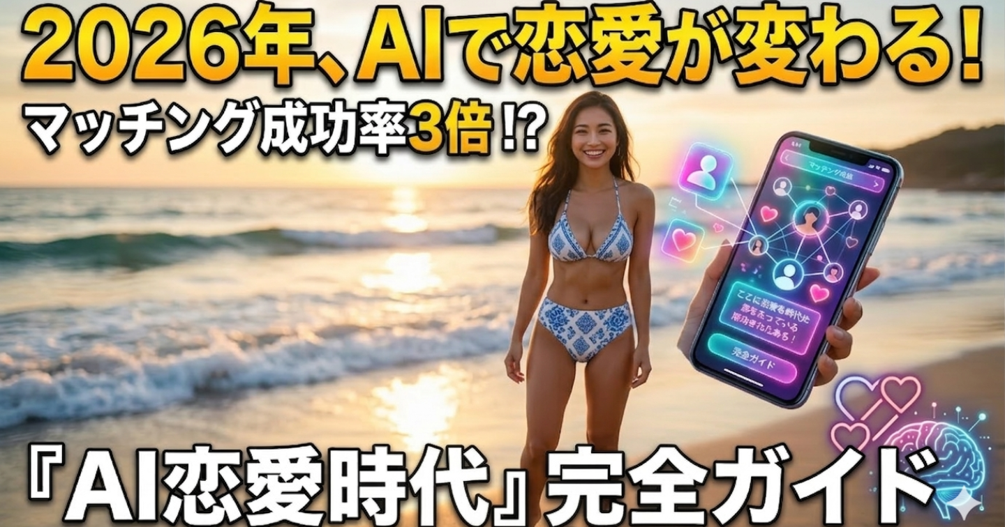 もう、独りで悩まない。AIでマッチング率3倍＆離婚率ゼロへ——2026年、あなたの恋を劇的に変える『AI恋愛完全ガイド』