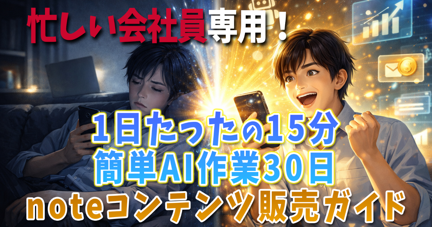 1日たったの15分｜簡単作業30日！AIコンテンツ販売ガイド