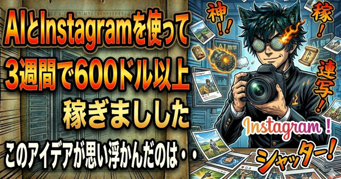 📌【AIとInstagram】を使って3週間で600ドル以上稼ぎました