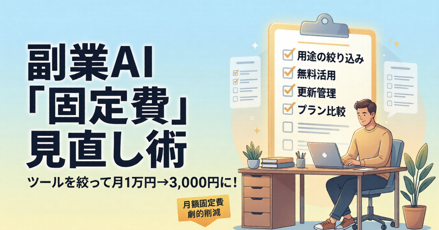 AI課金沼から抜けた方法｜月1万円→3,000円に減らした見直し術