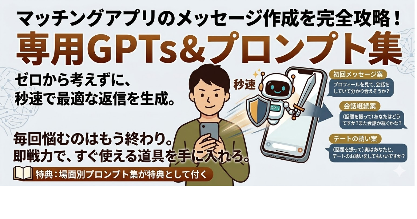 忙しい人向け｜マッチングアプリのメッセージ作成をほぼ任せられるGPTsを作りました