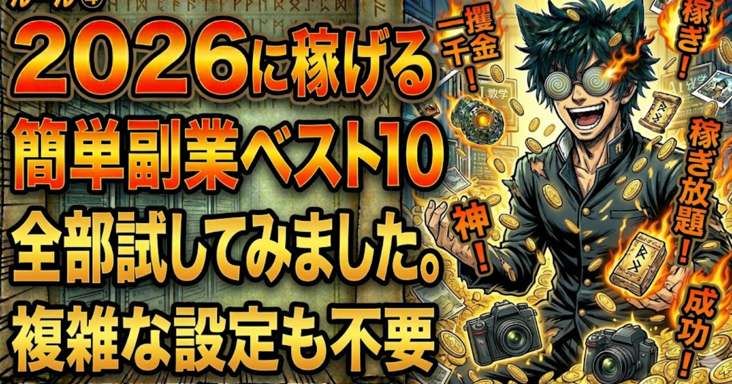 📌【2026年に稼げる簡単副業ベスト10】