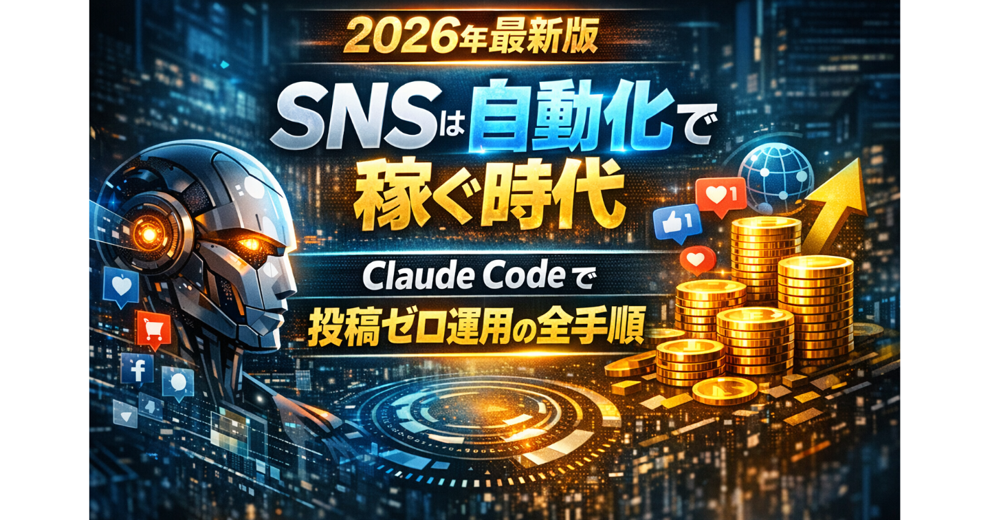 【2026年最新版】SNSは自動化で稼ぐ時代｜Claude Codeで投稿ゼロ運用の全手順
