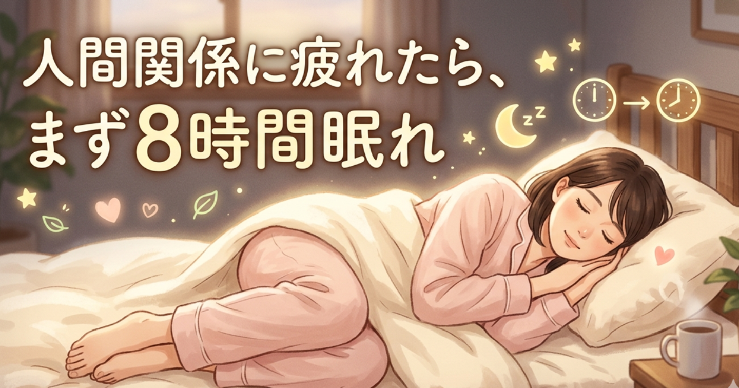 人間関係に疲れたら、まず8時間眠れ