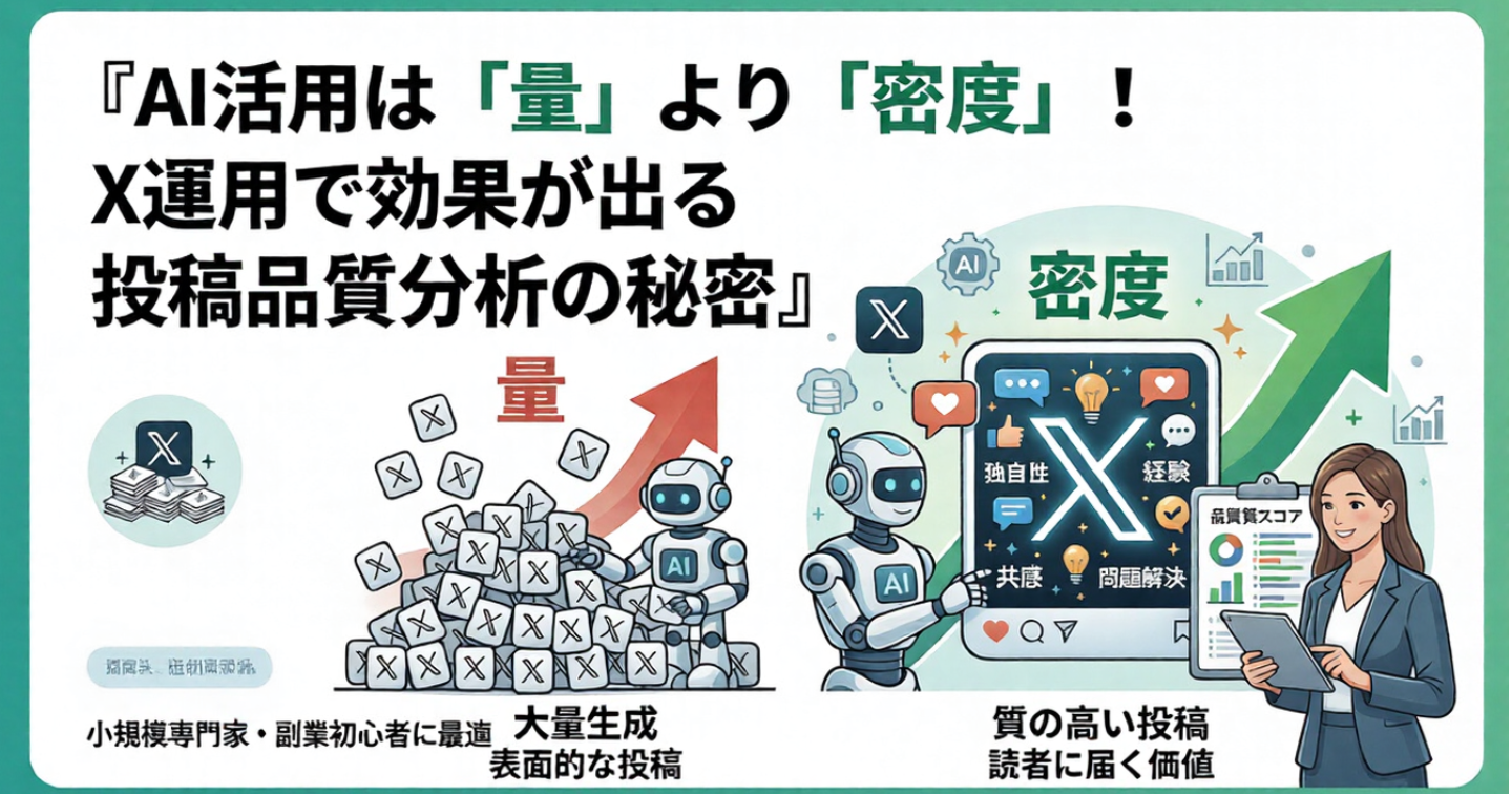 AI活用は「量」より「密度」！X運用で効果が出る投稿品質分析の秘密