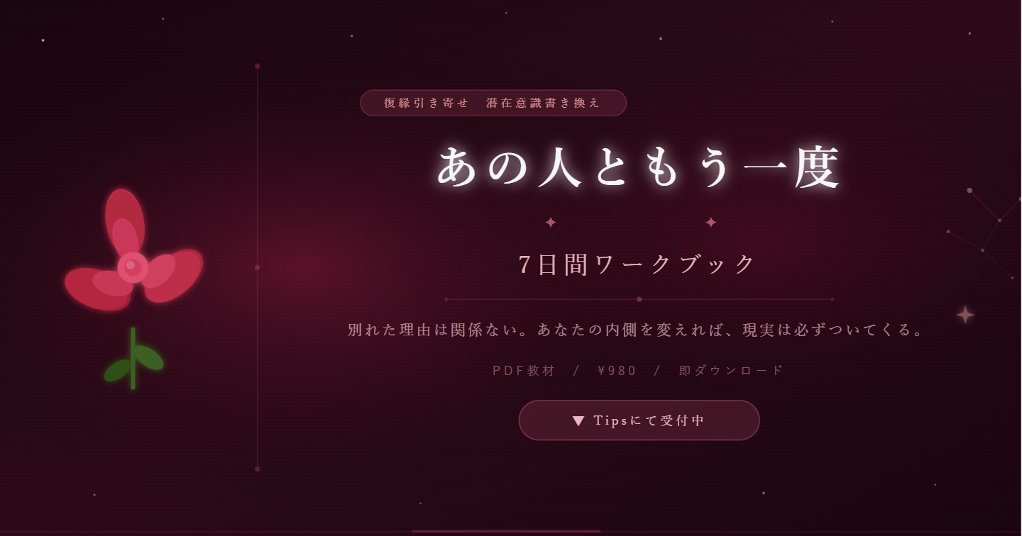 【復縁引き寄せ】潜在意識を書き換える7日間ワークブック🌹