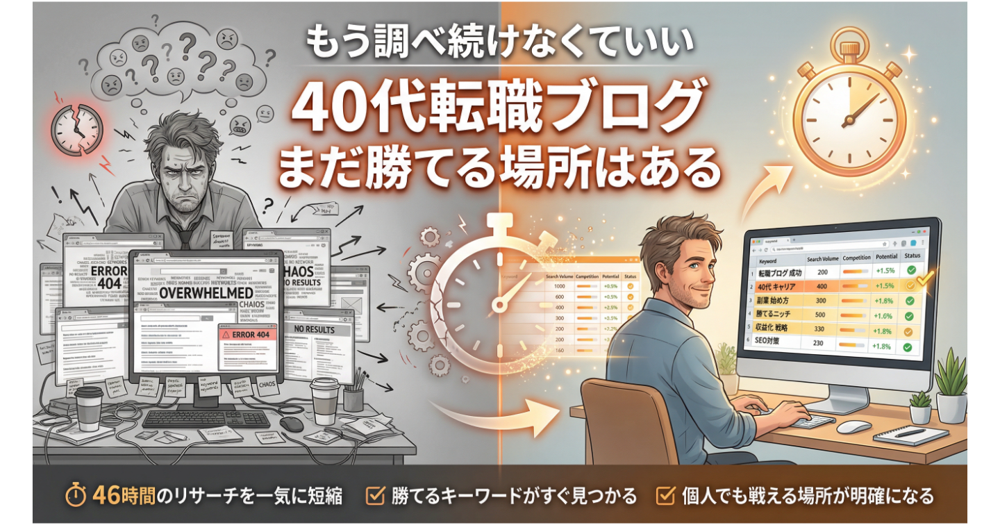 もう無駄な記事は書かない。40代転職ブログ915語を徹底調査して判明した『大手不在の穴場』の見つけ方