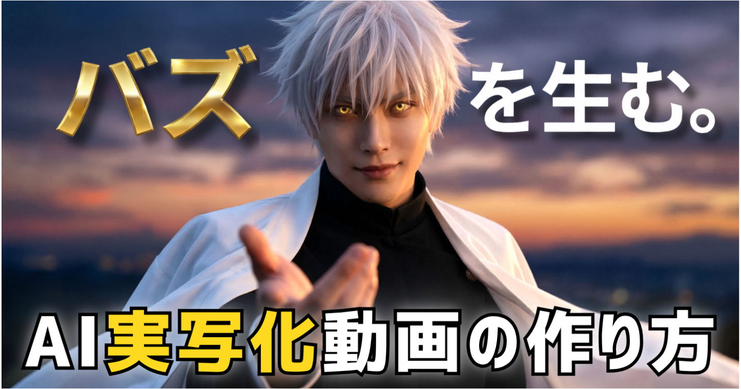 バズを生む。【Youtube登録者13万】が教えるAIキャラ実写化動画の作り方・完全解説ガイド