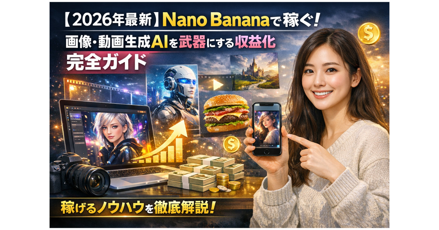 【2026年最新】Nano Bananaで稼ぐ！画像・動画生成AIを武器にする収益化完全ガイド