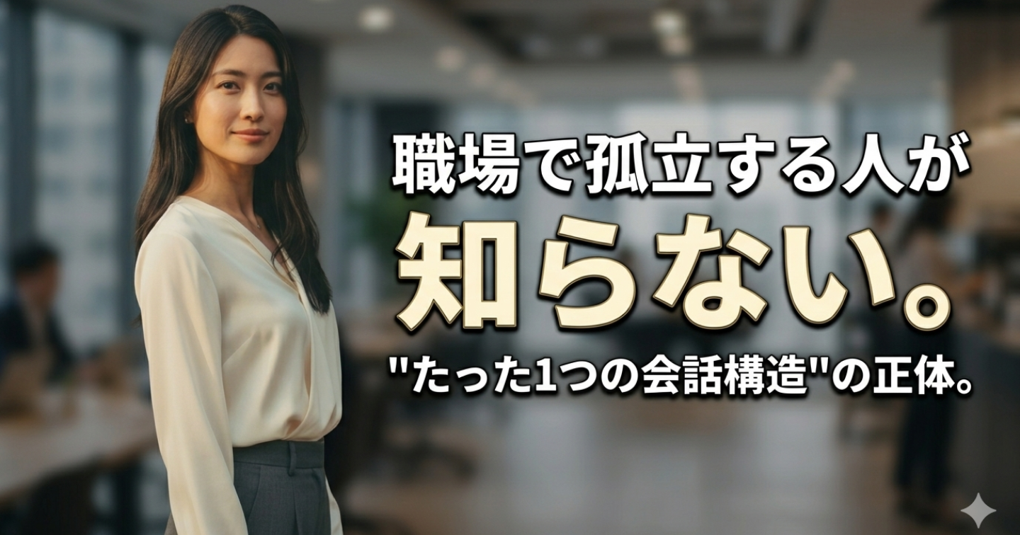 職場で孤立する人が知らない"たった1つの会話の構造"
