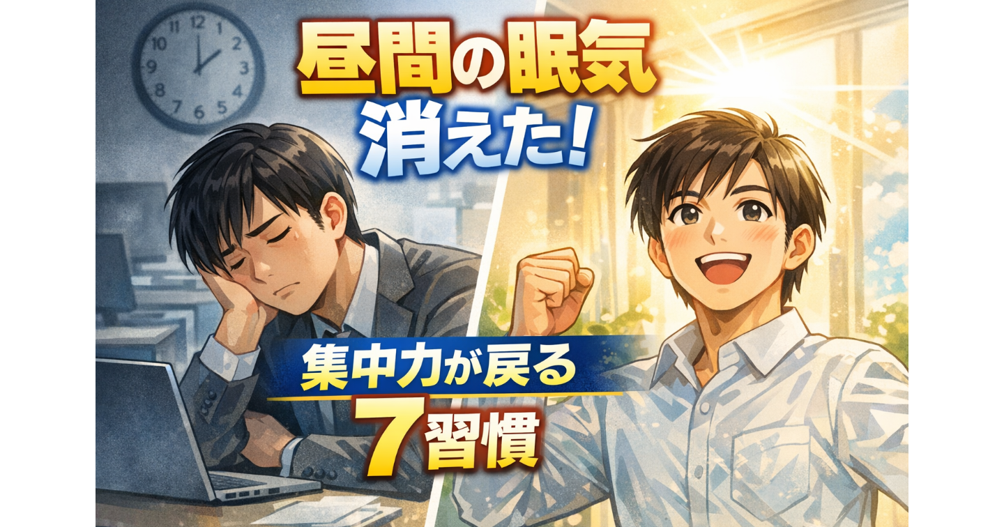 昼間の眠気が消える｜仕事・勉強の集中力を取り戻す７つの習慣