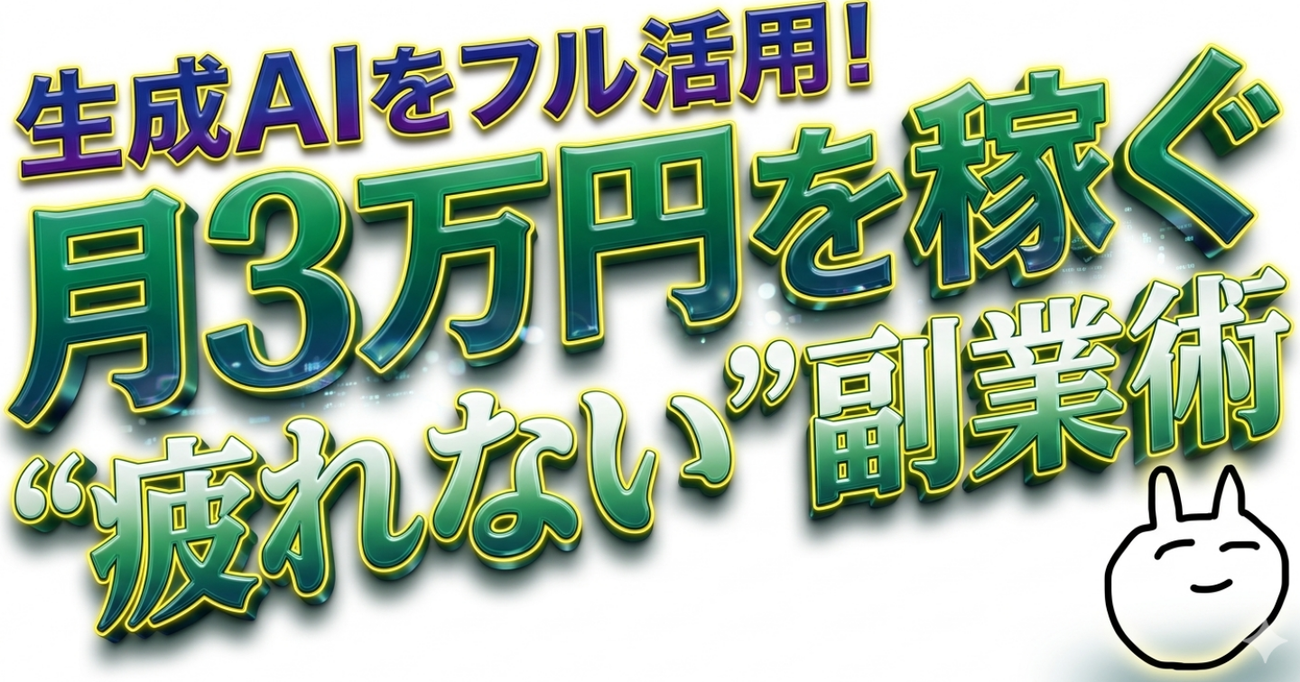 就寝前の2時間が収入に変わる。生成AIフル活用で月3万円を稼ぐ"疲れない"副業術