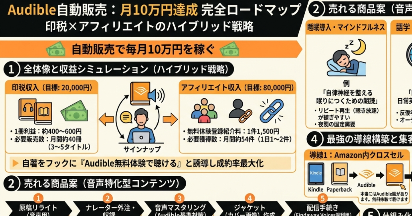 Audible自動販売：毎月10万円を生み出す完成モデル