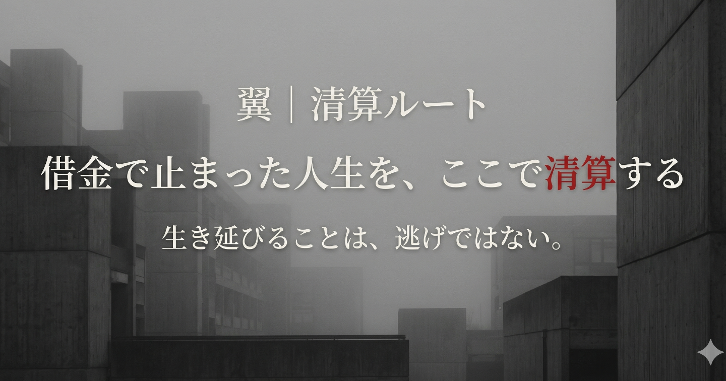 借金で止まった人生を、ここで清算する｜翼｜清算ルート