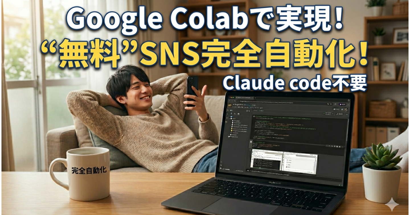 Claude code不要｜Google Colabで“無料”SNS完全自動化を実現する方法