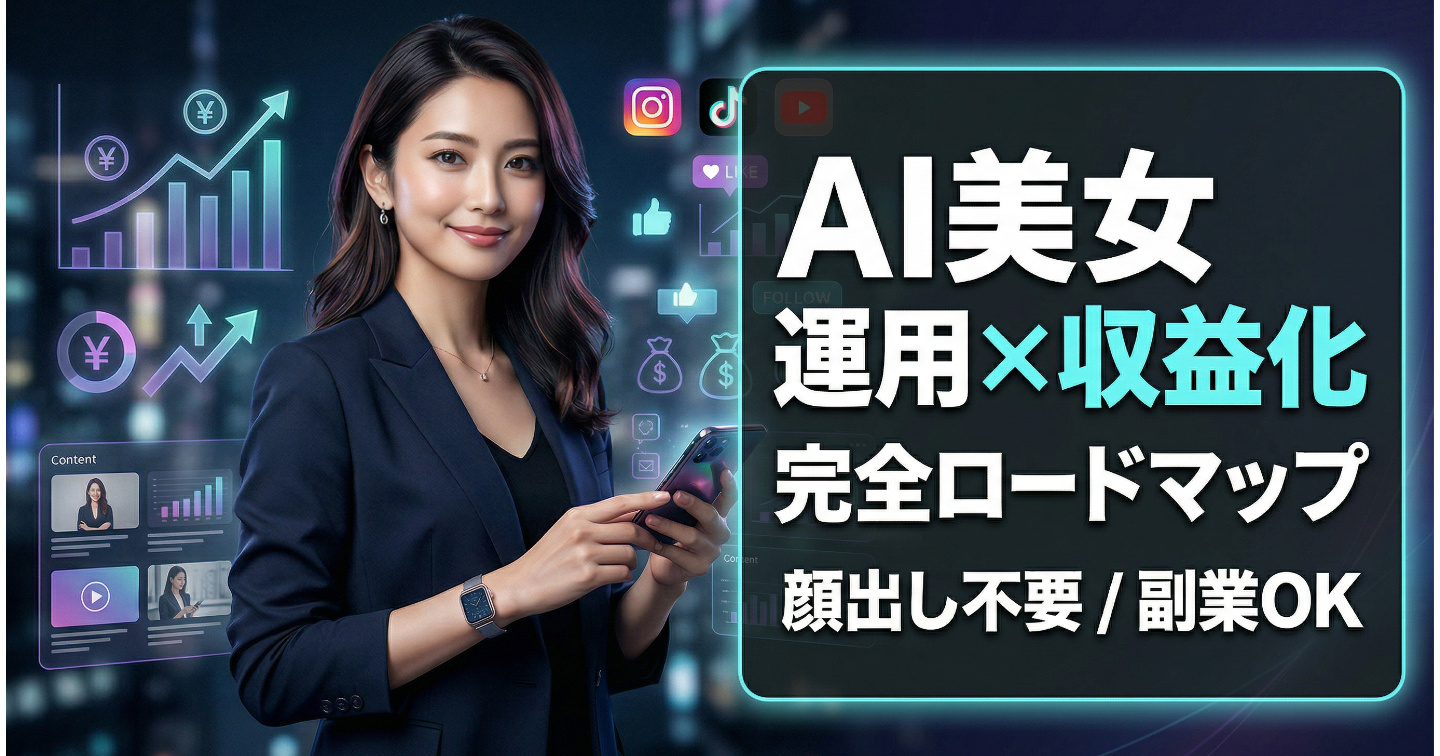  AI美女運用×収益化完全ロードマップ【顔出し不要/副業OK】