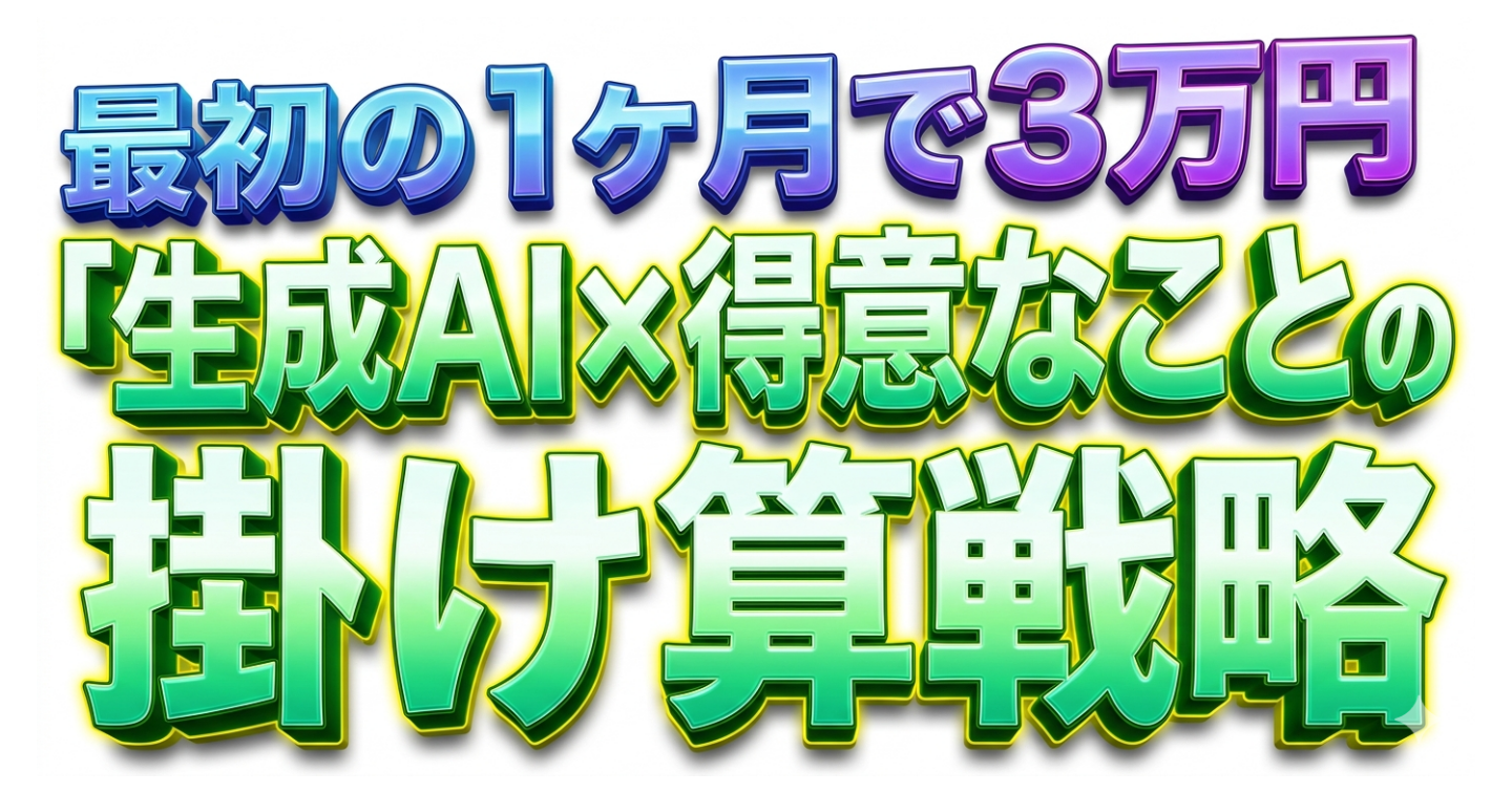 会社員が最初の1ヶ月で3万円を稼いだ「生成AI×得意なこと」の掛け算戦略