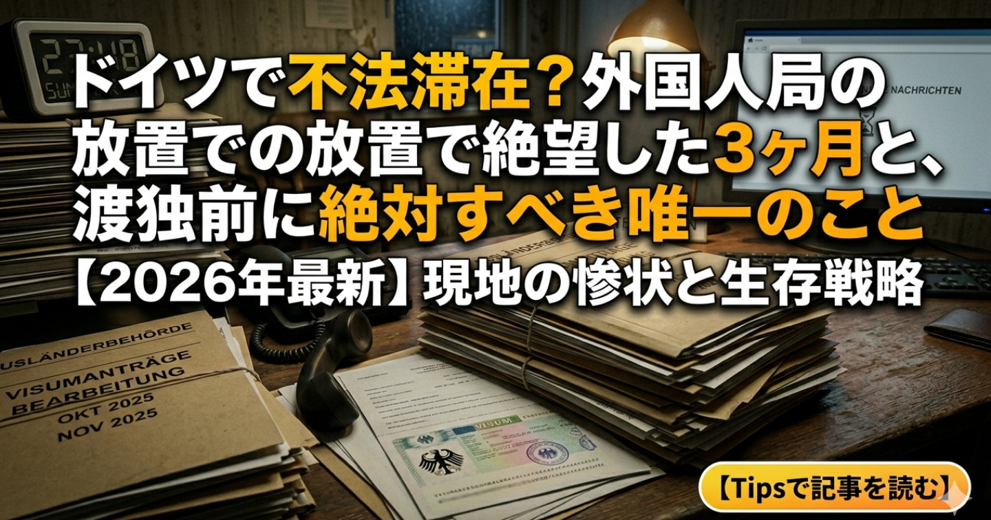 「ドイツで不法滞在？」外国人局の放置で絶望した3ヶ月と、渡独前に絶対すべき唯一のこと