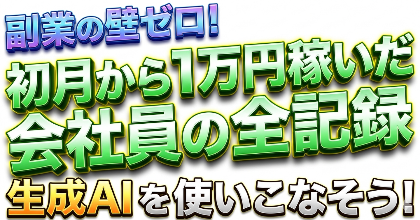 生成AIを使いこなせば副業の壁はゼロ。初月から1万円稼いだ会社員の全記録