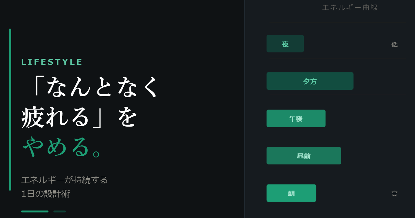 「なんとなく疲れる」をやめる。エネルギーが持続する１日の設計術