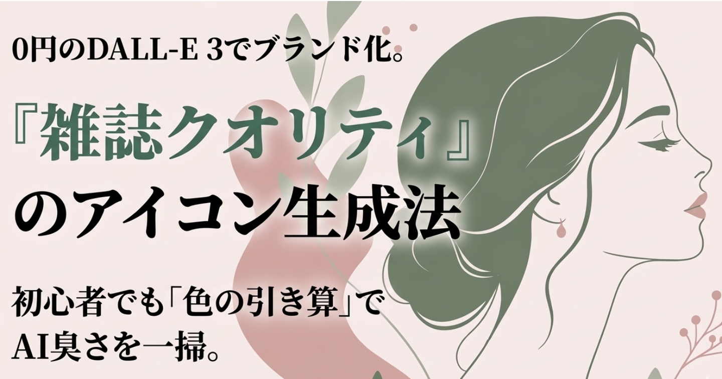 0円のAIで「雑誌クオリティ」を。SNSアイコンのAI臭さを一掃する『色の引き算』と配色同期戦略
