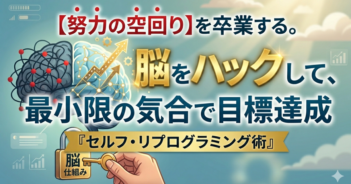 「努力の空回り」を卒業する。脳の仕組みをハックして、最小限の気合で目標を達成する『セルフ・リプログラミング術』