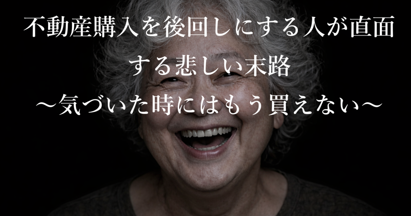 不動産購入を後回しにする人が直面する悲しい末路　〜気づいた時にはもう買えない〜