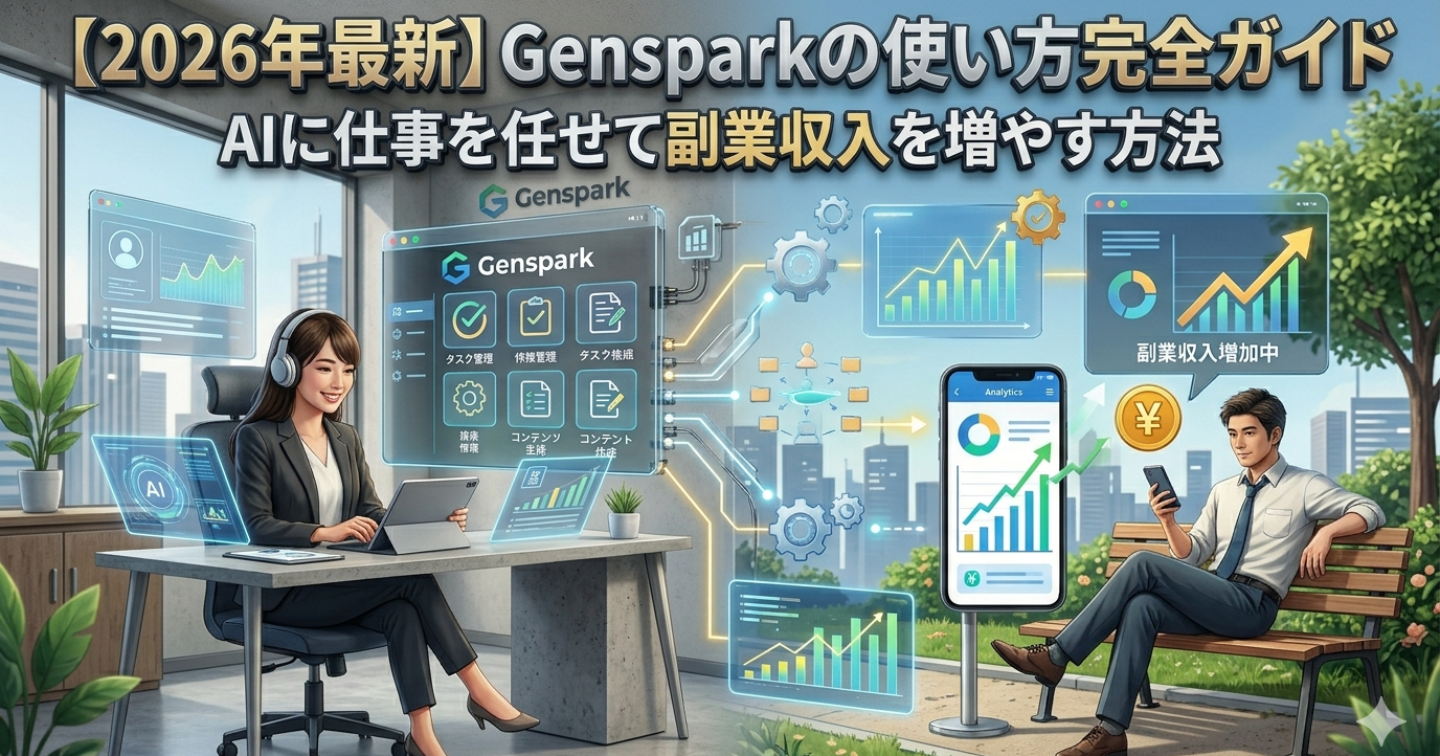 【2026年最新】Gensparkの使い方完全ガイド AIに仕事を任せて副業収入を増やす方法