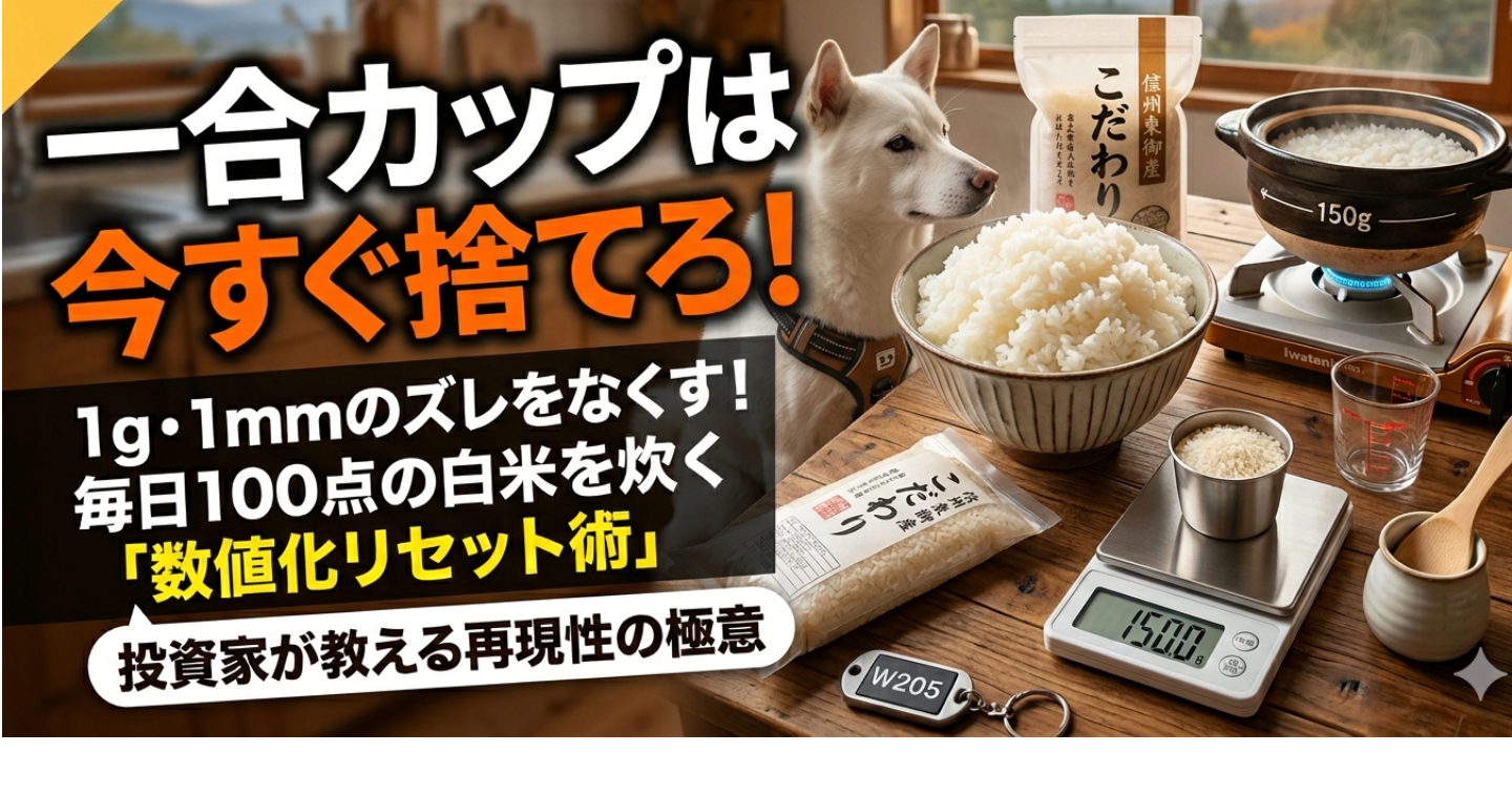 炊飯器の性能を疑う前に「計測」を疑え。投資家が導き出した、毎日100点の白米を炊く『数値化リセット術』