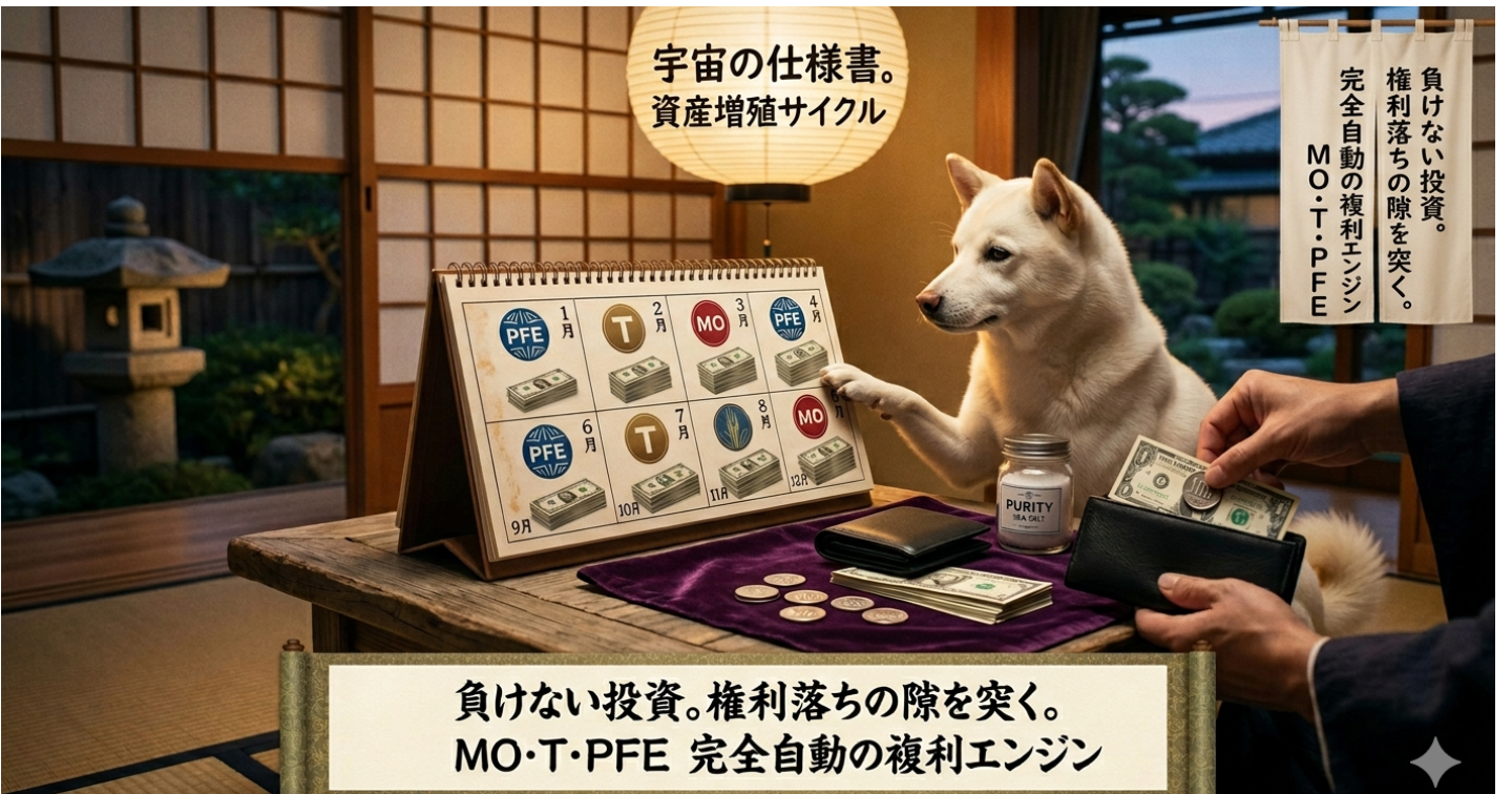 【完全自動の複利エンジン】「権利落ち」を拾い、3銘柄を回すだけ。一生モノの「ドル建て資産」構築マニュアル