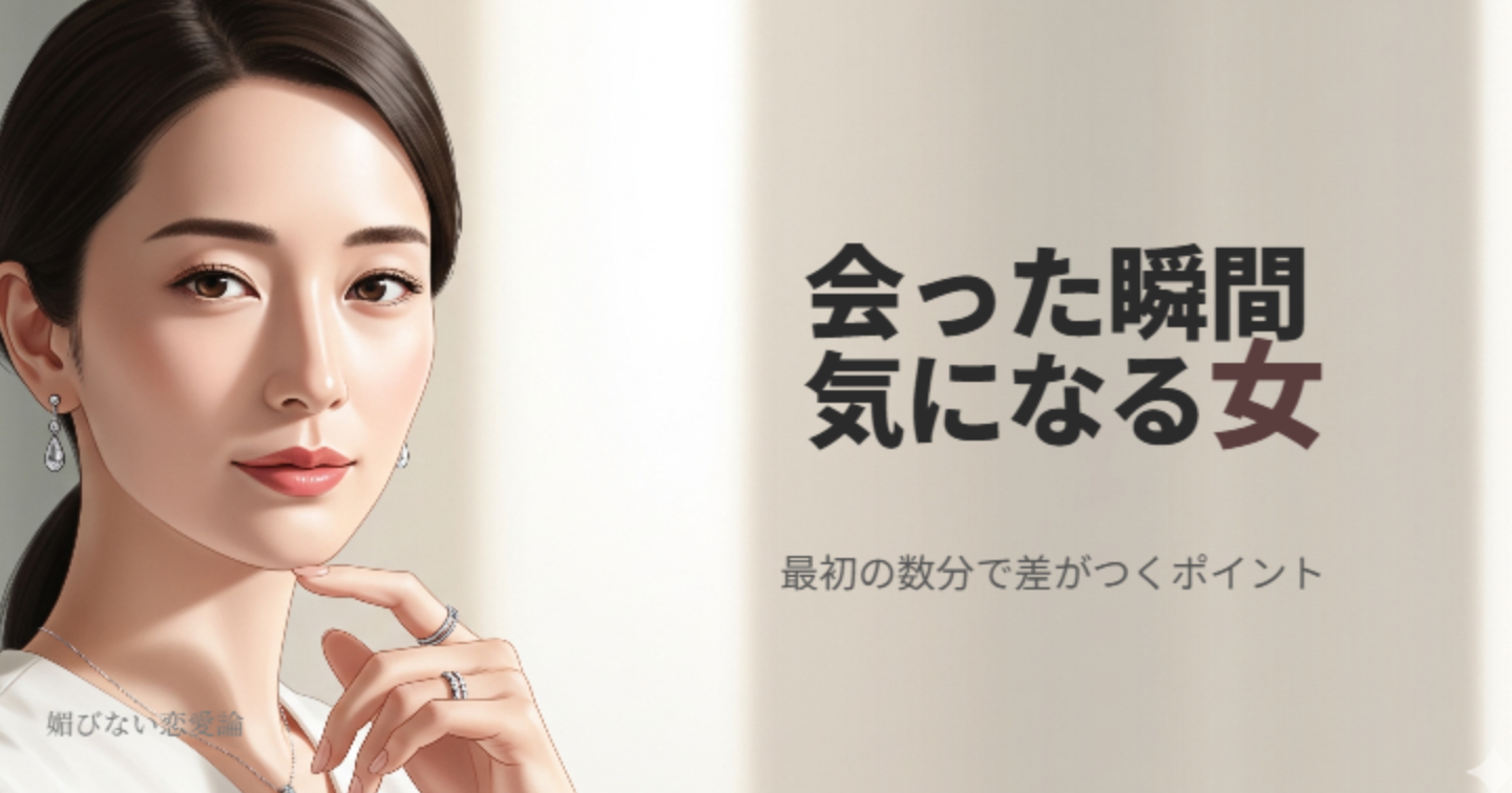 沼らせ女の第一印象｜会った瞬間に“なんか気になる”を作る方法