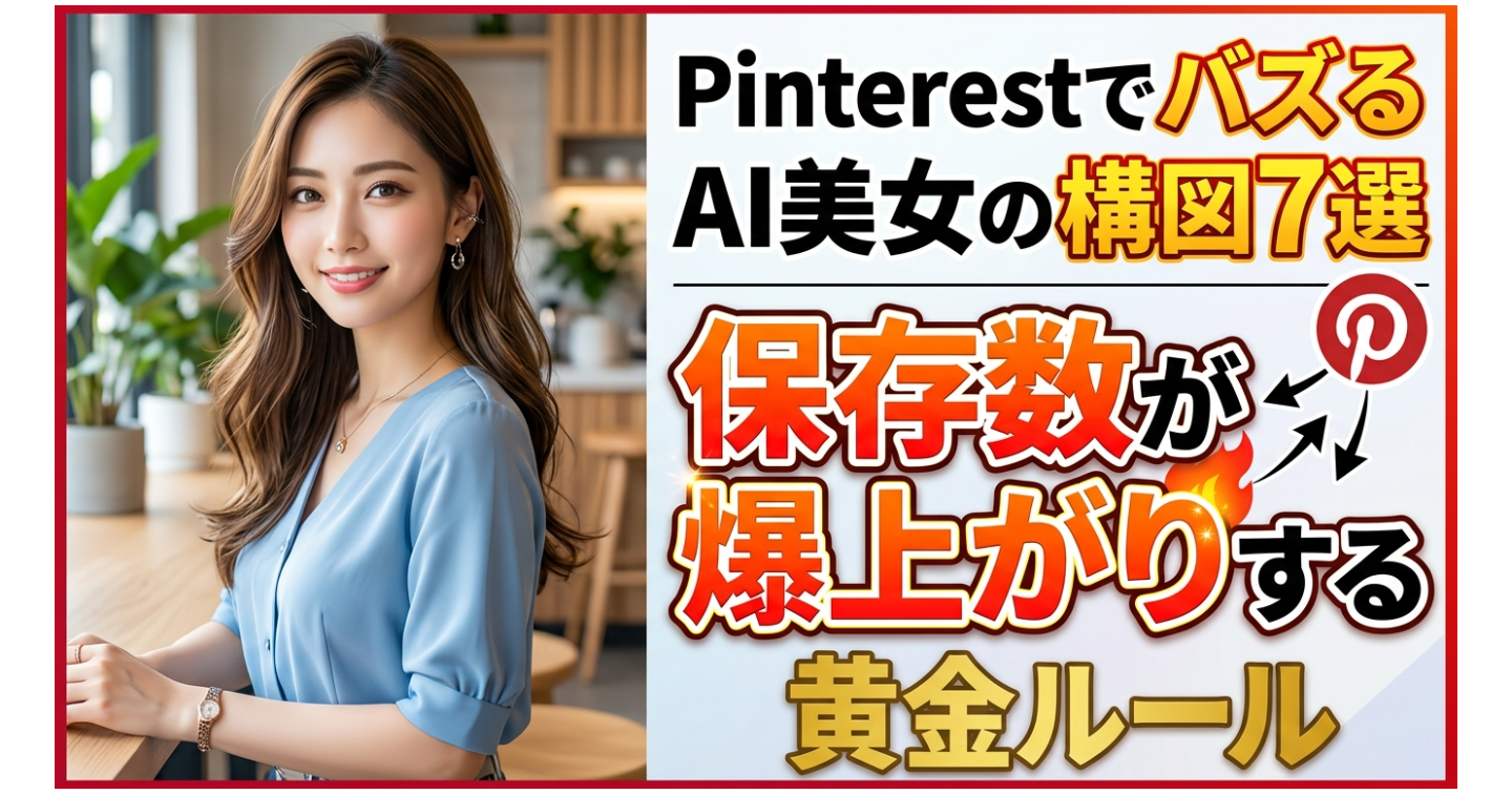 Pinterestで伸びるAI美女の構図7選｜保存率が一気に上がる黄金ルール
